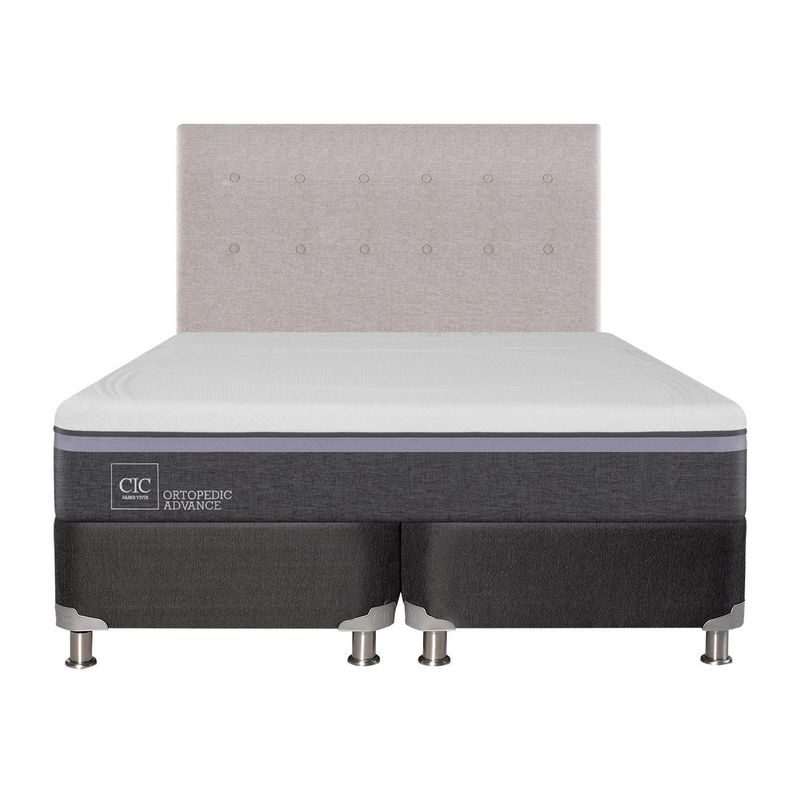 CIC - Box spring ortopedic advance b5 black 2 plazas + respaldo