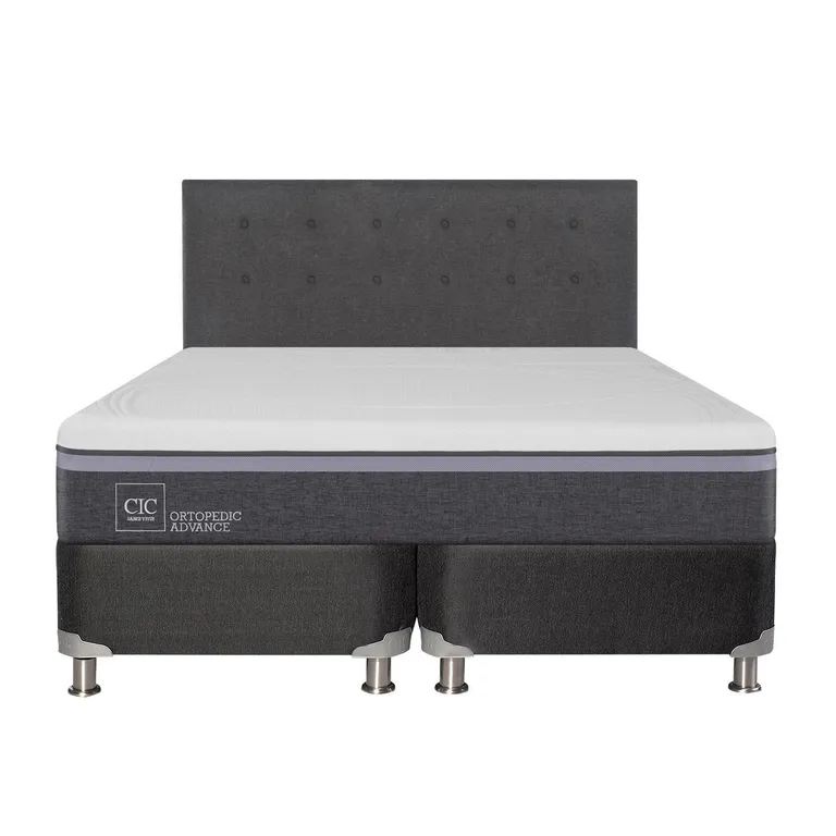 Box Spring Ortopedic Advance B5 Black 2 Plazas + Respaldo