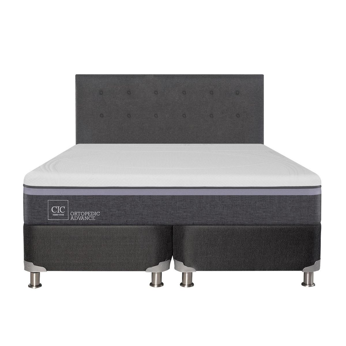 CIC - Box spring ortopedic advance b5 black 2 plazas + respaldo