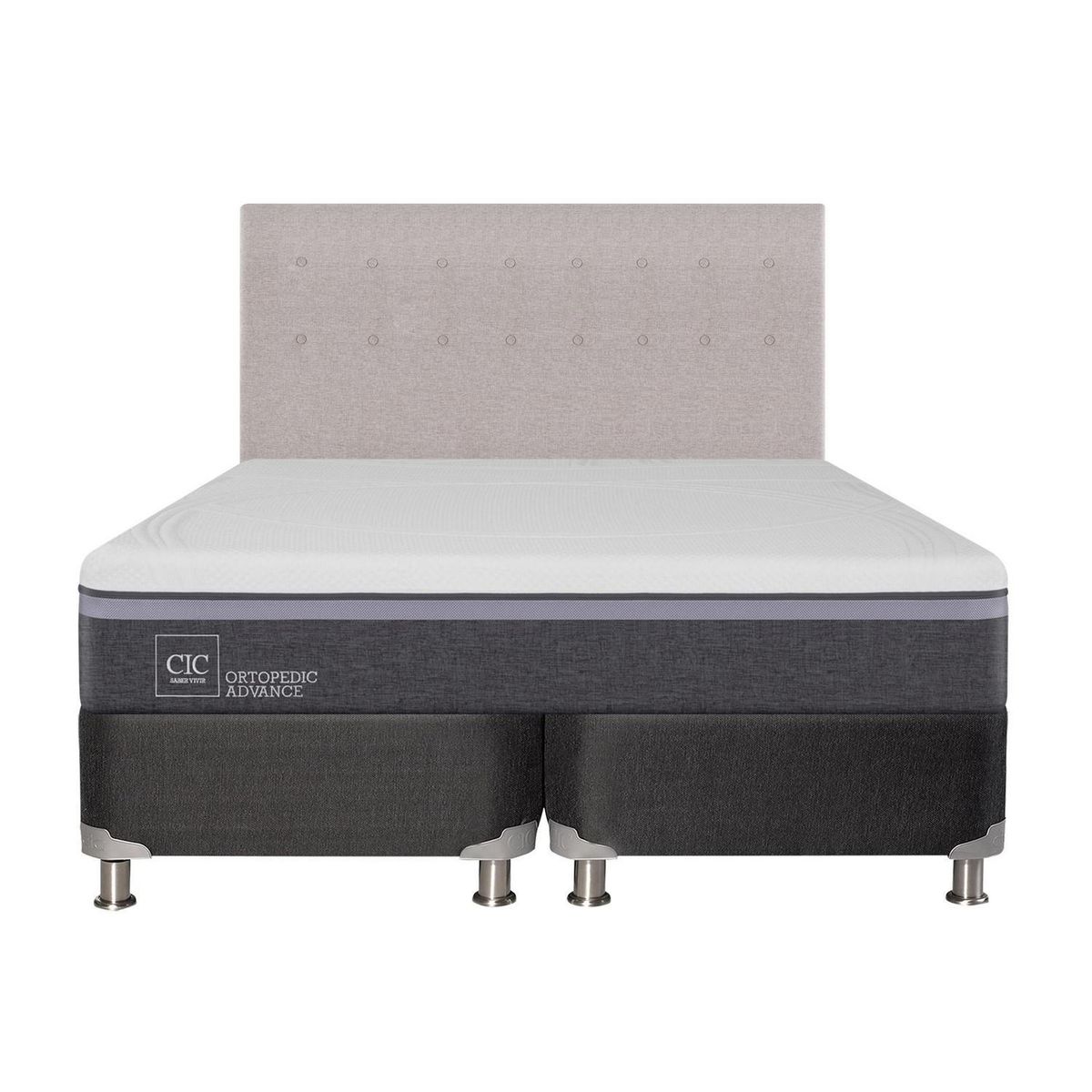 CIC - Box spring ortopedic advance b5 black king + respaldo