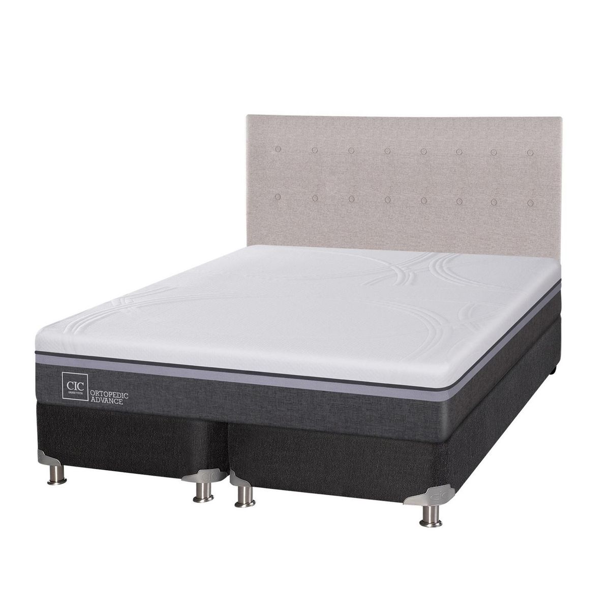 CIC - Box spring ortopedic advance b5 black king + respaldo
