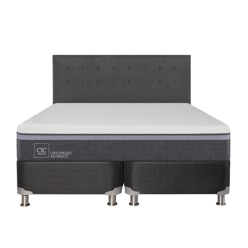CIC - Box spring ortopedic advance b5 black king + respaldo