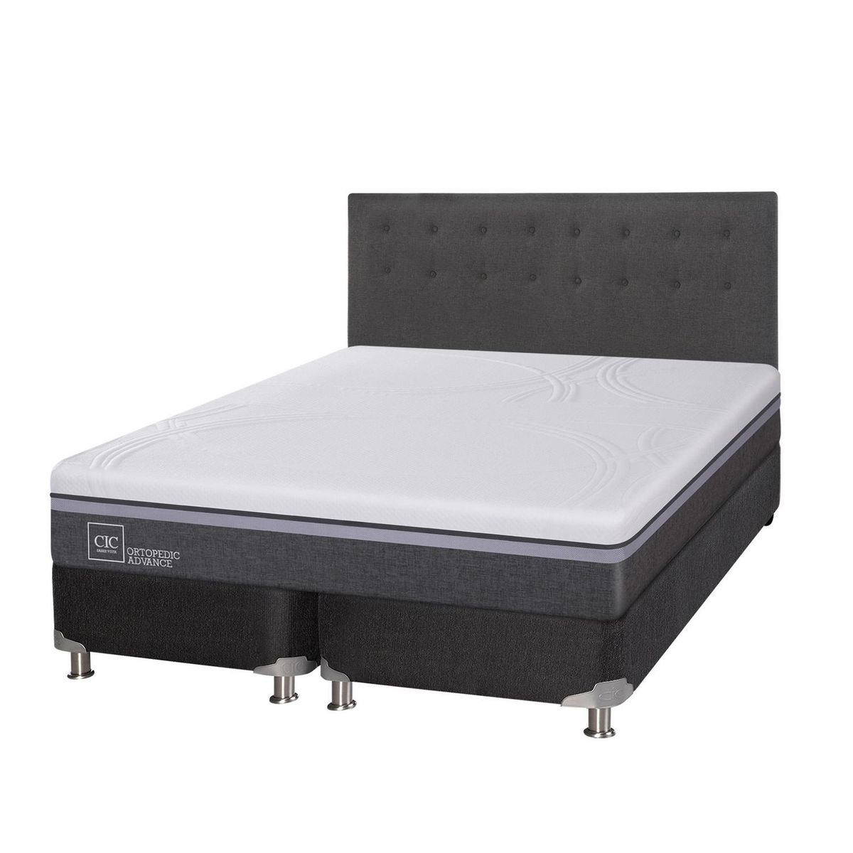 CIC - Box spring ortopedic advance b5 black king + respaldo