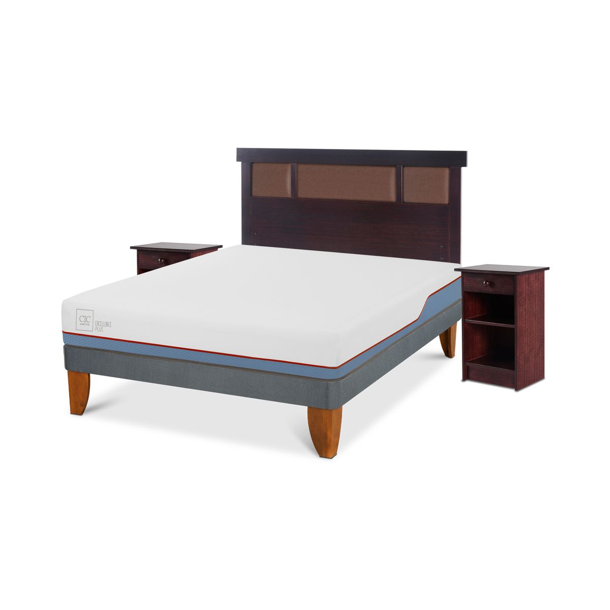 CIC - Cama europea excellence plus 2 plazas + muebles