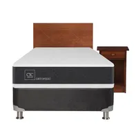 Box Spring New Ortopedic B5 Black 1.5 Plazas + Muebles