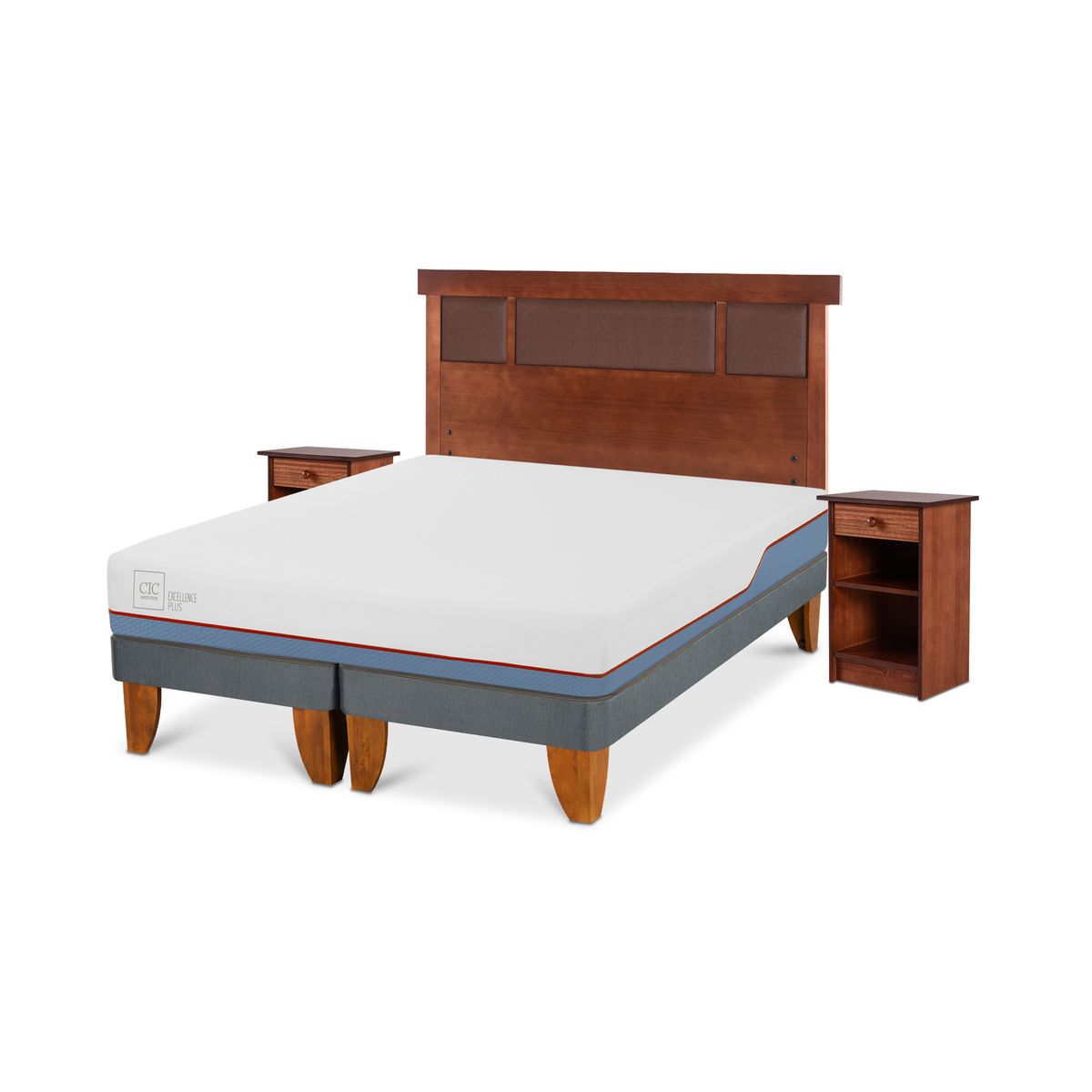 CIC - Cama europea excellence plus 2 plazas + muebles