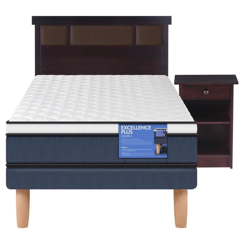 CIC - Cama europea excellence plus 1 plaza + muebles