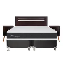 CIC - Box Spring New Ortopedic B5 Black 2 Plazas + Muebles