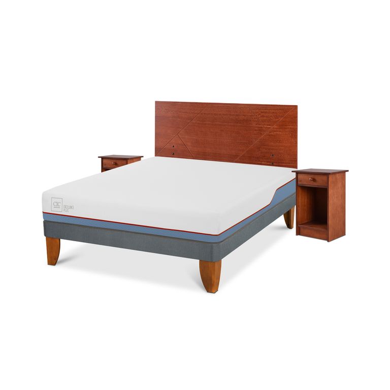 Cama Europea Excellence Plus 2 Plazas + Muebles