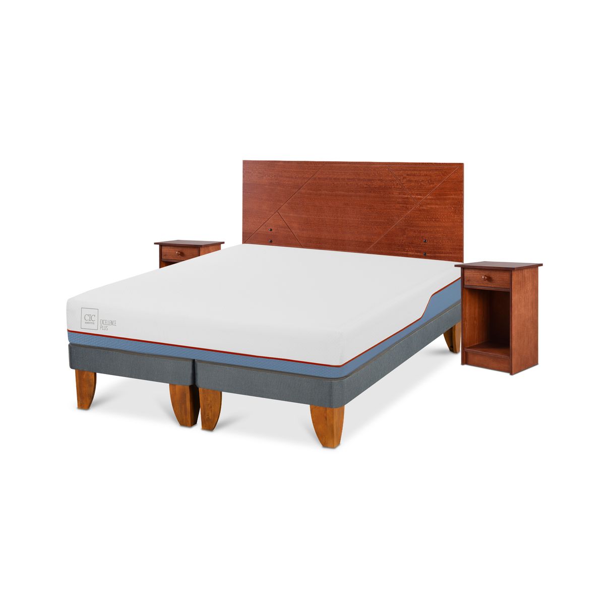 CIC - Cama europea excellence plus 2 plazas + muebles