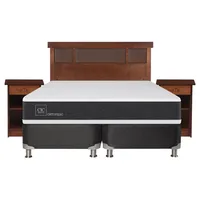 Box Spring New Ortopedic B5 Black 2 Plazas + Muebles