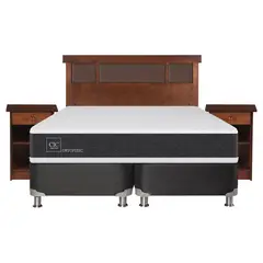 CIC - Box spring new ortopedic b5 black 2 plazas + muebles