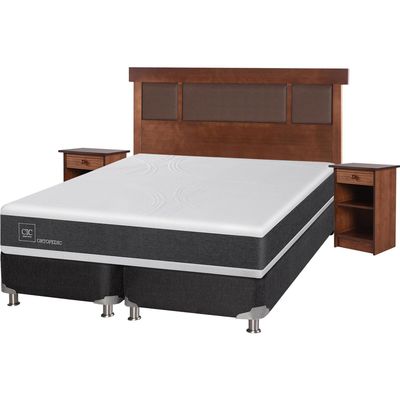 Imagen 2 del producto Box Spring New Ortopedic B5 Black 2 Plazas + Muebles