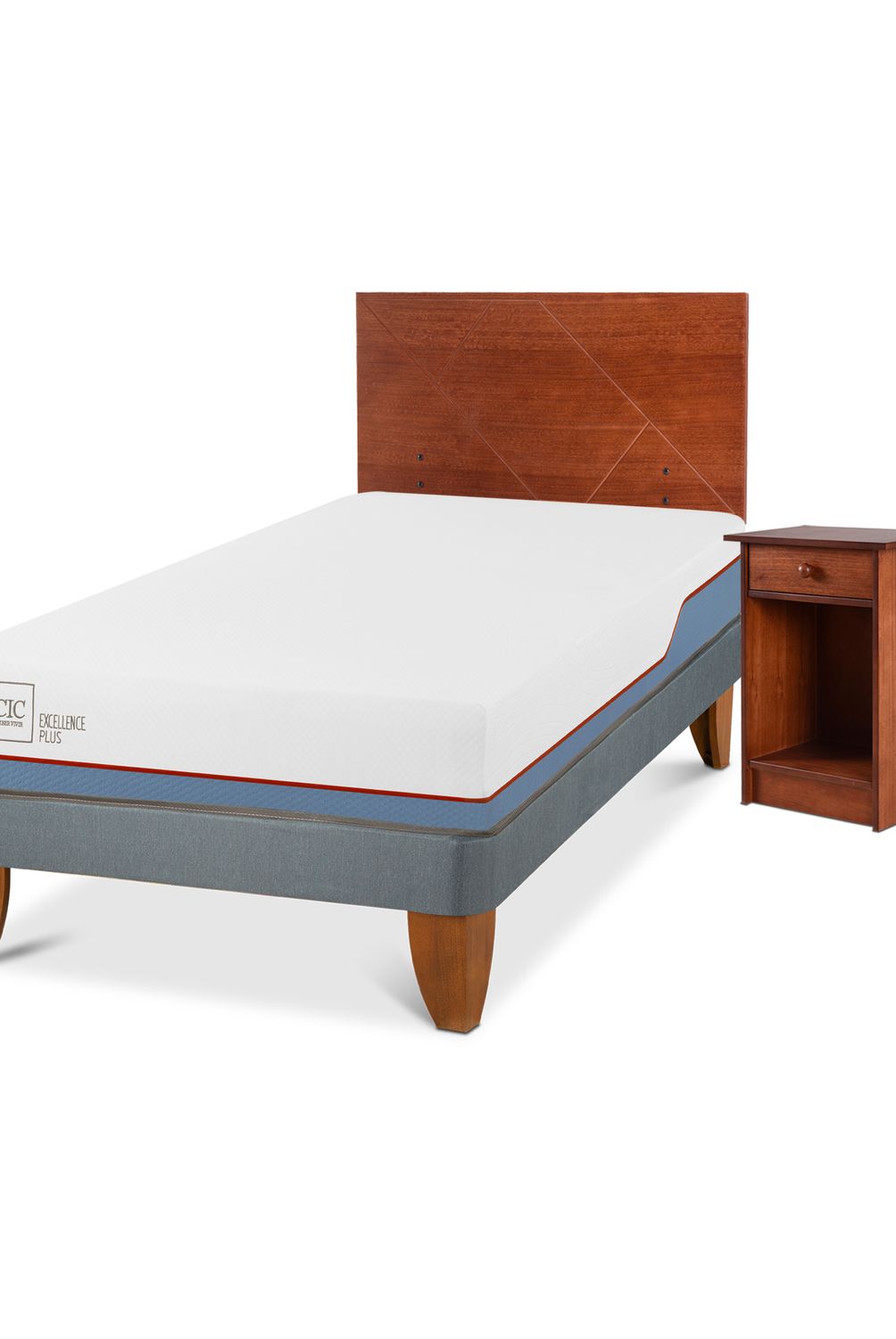 CIC - Cama europea excellence plus 1.5 plazas + muebles