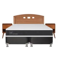 CIC - Box spring new ortopedic b5 black 2 plazas + muebles