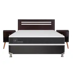 CIC - Box Spring New Ortopedic B5 Black 2 Plazas + Muebles