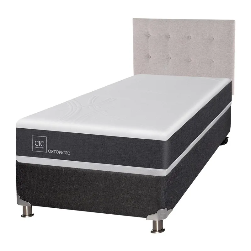 CIC - Box spring new ortopedic b5 black 1.5p respaldo