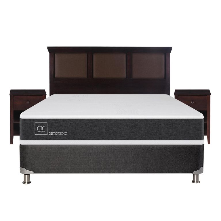 Box Spring New Ortopedic B5 Bk 2 Plazas + Muebles