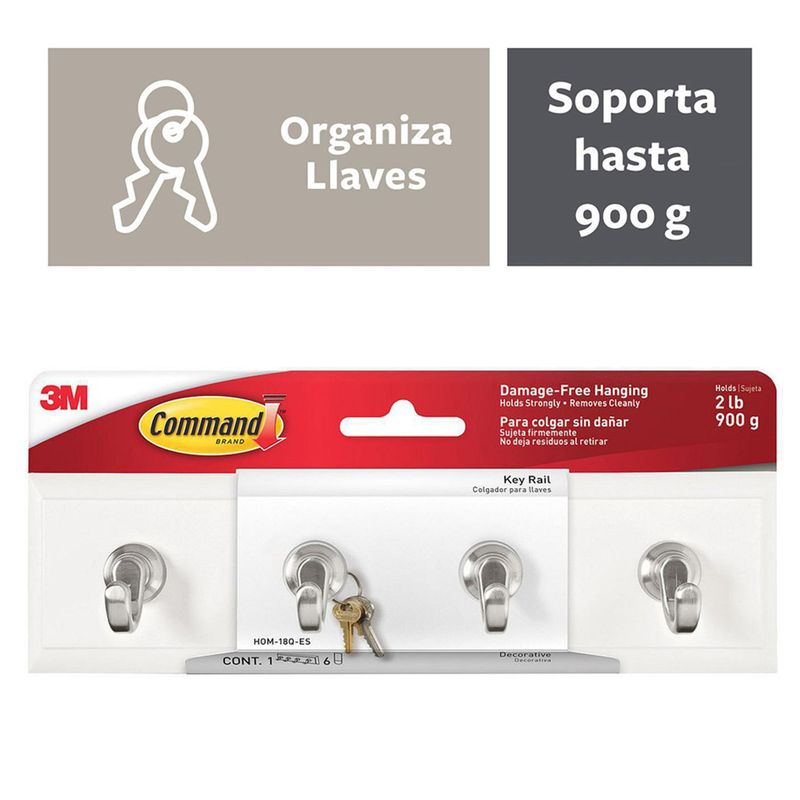 COMMAND - Colgador de Llaves Blanco Pequeño