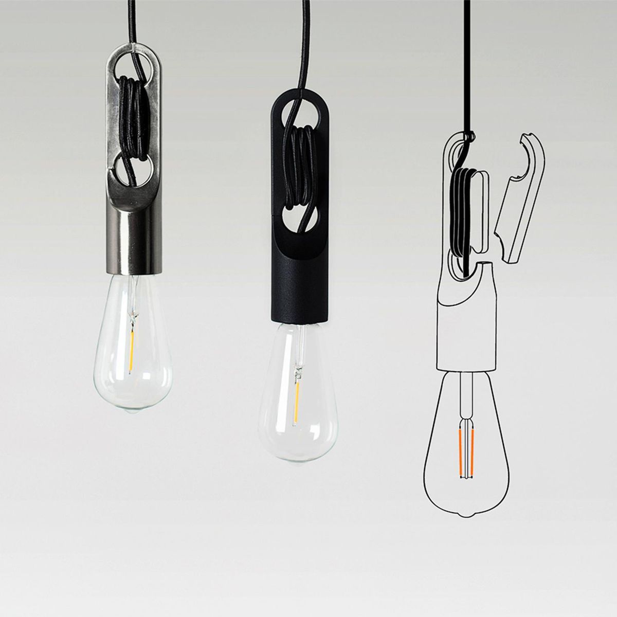 TIENDA INSULAR - Lámpara colgante acero connection negro