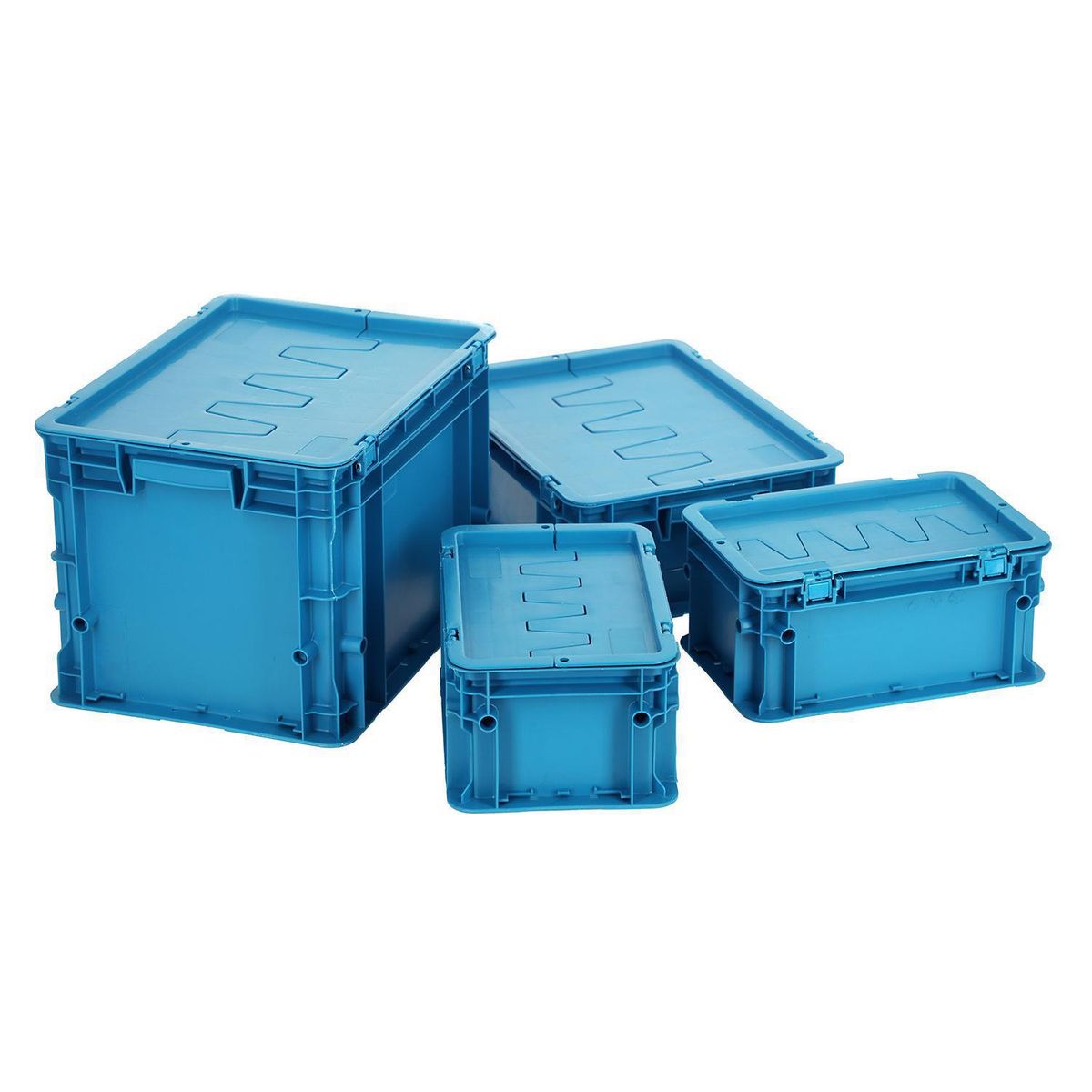 AUTORODEC - Pack 4 Cajas Modulares 40x60x40 cm 47 cm3 Azul