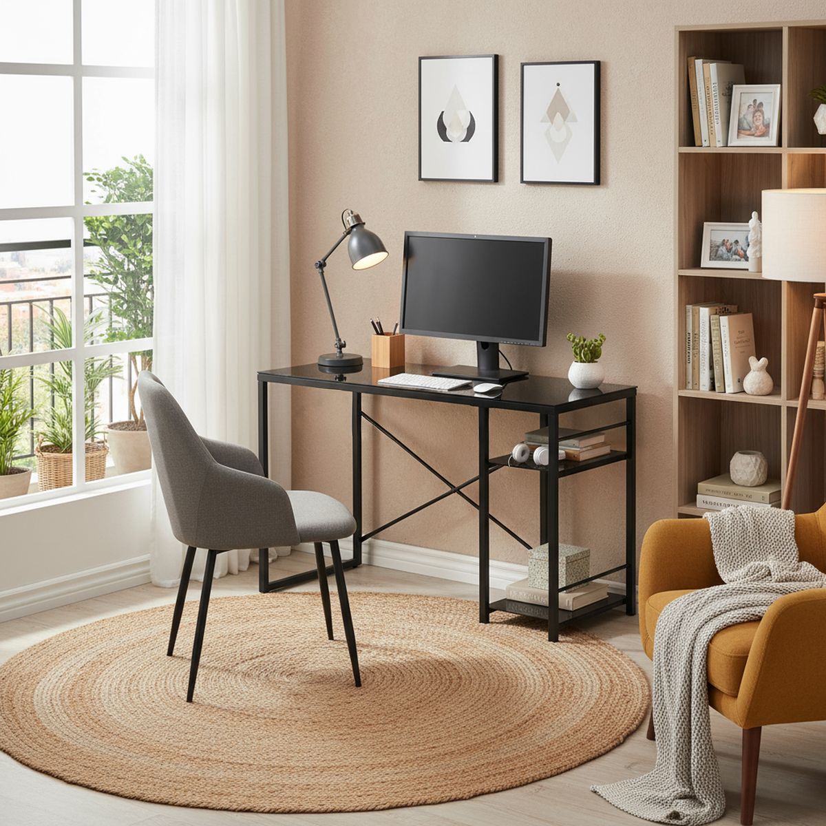 JUST HOME COLLECTION - Escritorio negro 110x50x76