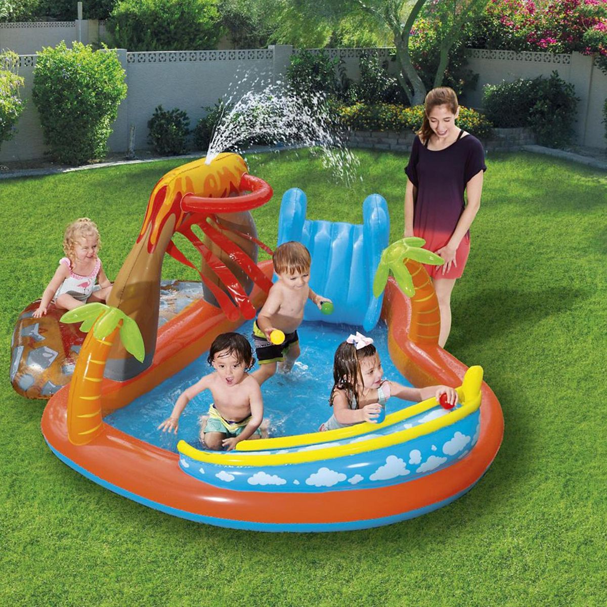 BESTWAY - Piscina Interactiva Volcan Multicolor 265x104x265 cm