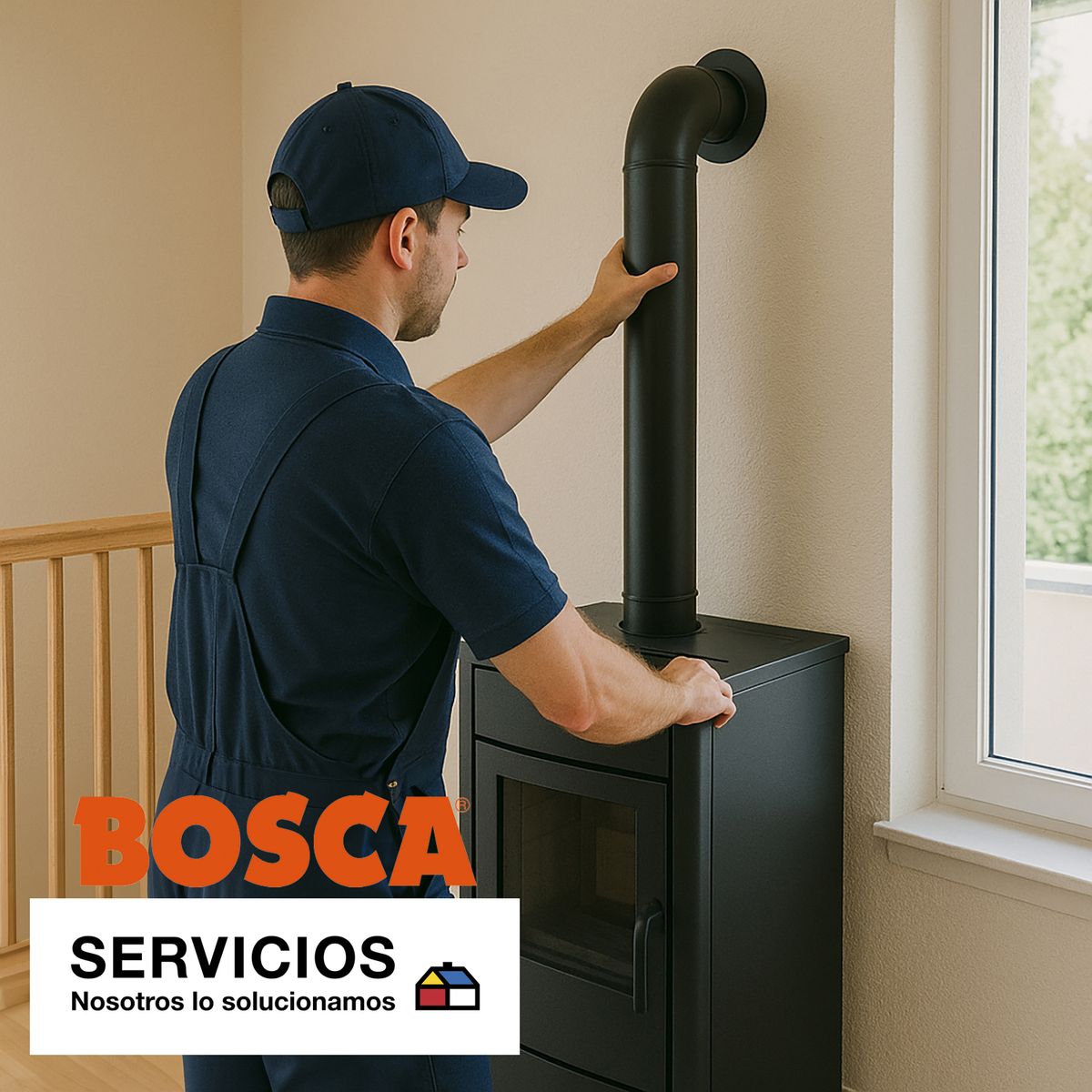 SERVICIOS HOGAR - Instalación Calefactor a Pellet en casa de 2 pisos BOSCA