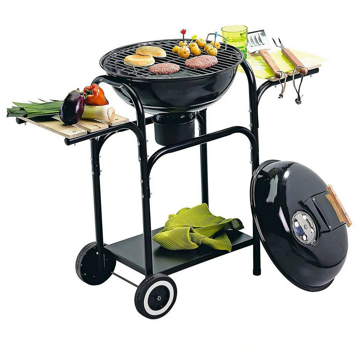 MR BEEF - Parrilla Carbón Bandeja Redonda Acero