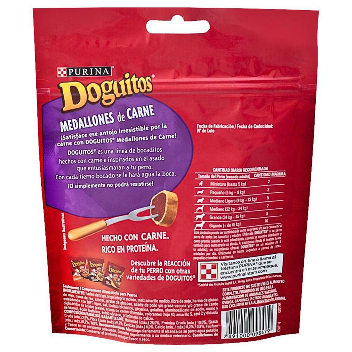 PURINA - Snack Doguito para Perro Adulto Carne 0.065 kg