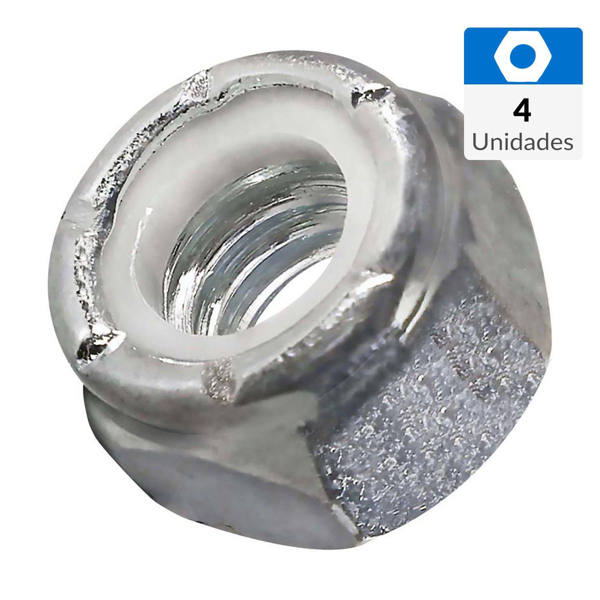 FIXSER - Tuerca seguridad nylon UNC 1/4" x 4 unidades