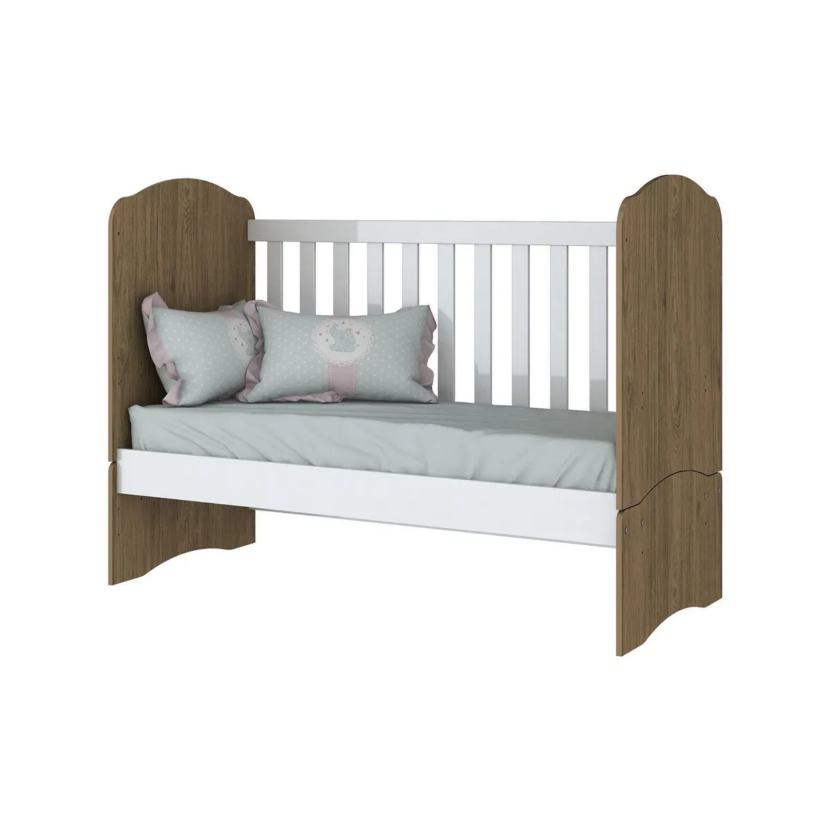 HOME MOBILI - Cuna 3 posiciones rustico blanco 149x133x68 cm