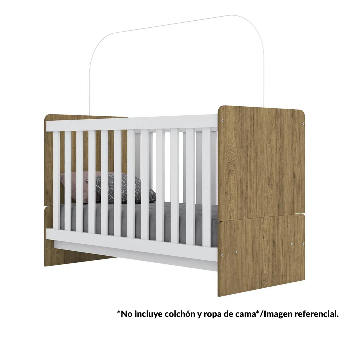 HOME MOBILI - Cuna 2 posiciones blanco rustico 87x133x66 cm