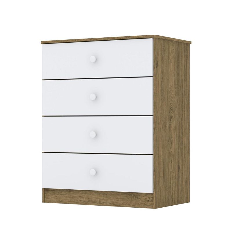 HOME MOBILI - Cómoda 4 Cajón(es) Cairo 65x80x40 cm Rustico/ Blanco