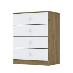HOME MOBILI - Cómoda 4 Cajón(es) Cairo 65x80x40 cm Rustico/ Blanco