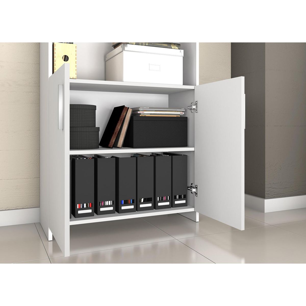 HOME MOBILI - Librero MDF 5 Nivel(es) 70x178x31 cm Blanco