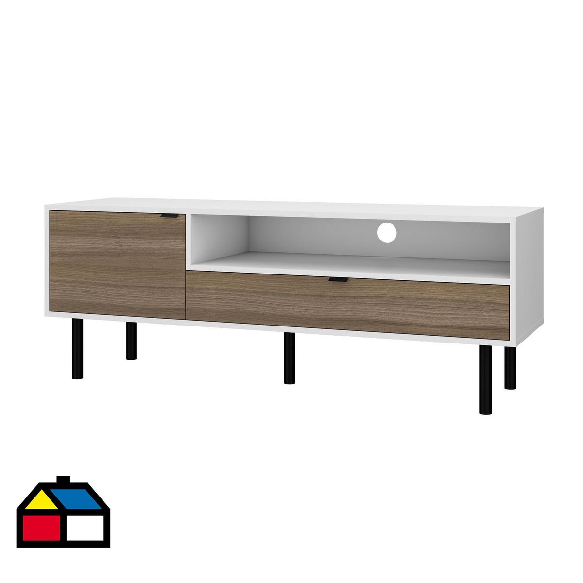 HOME MOBILI - Rack tv 52" paula blanco/ café 51x138x41 cm