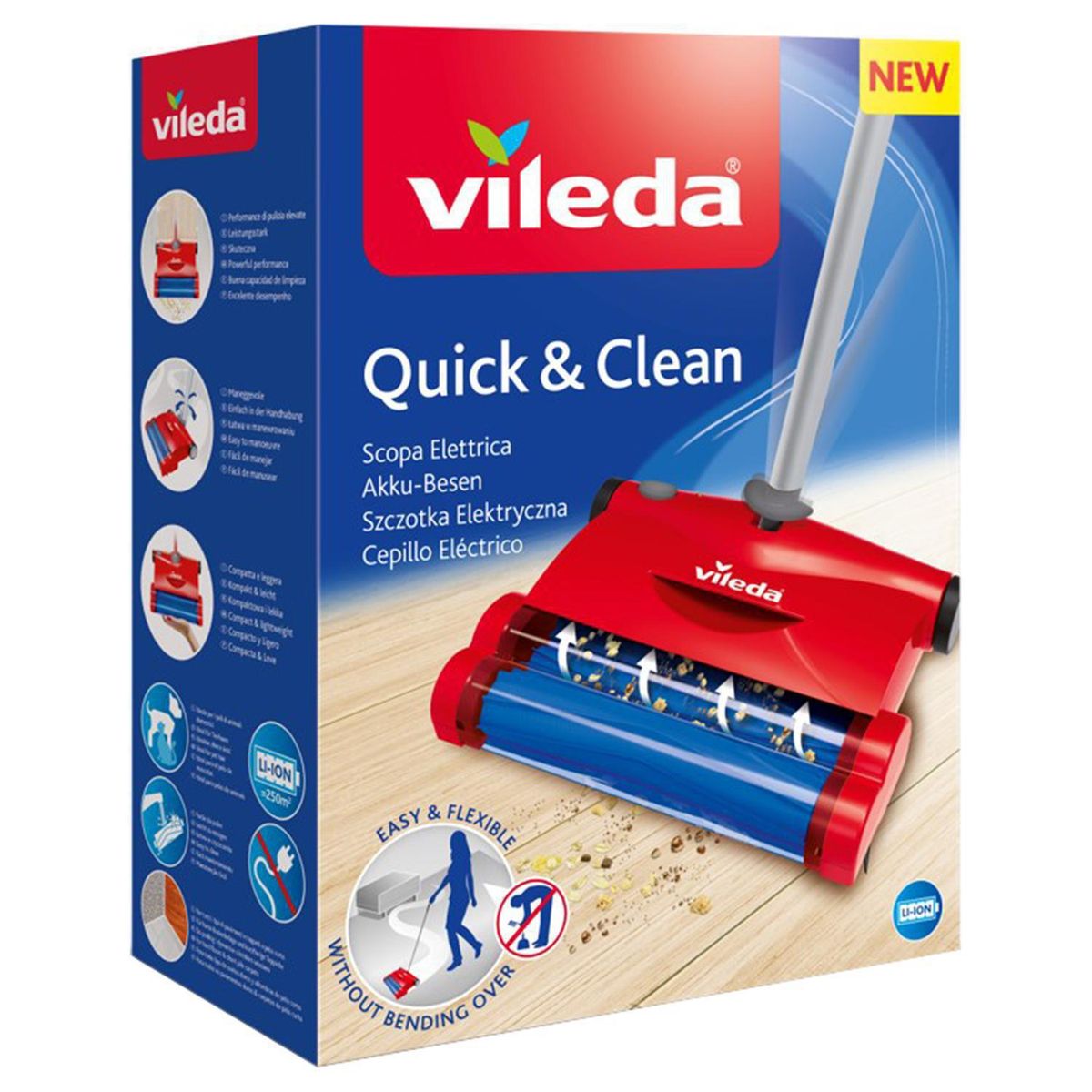 VILEDA - Aspiradora Escoba Vertical 10 W 0.3 Litros ESCOBA E-SWEEPER III