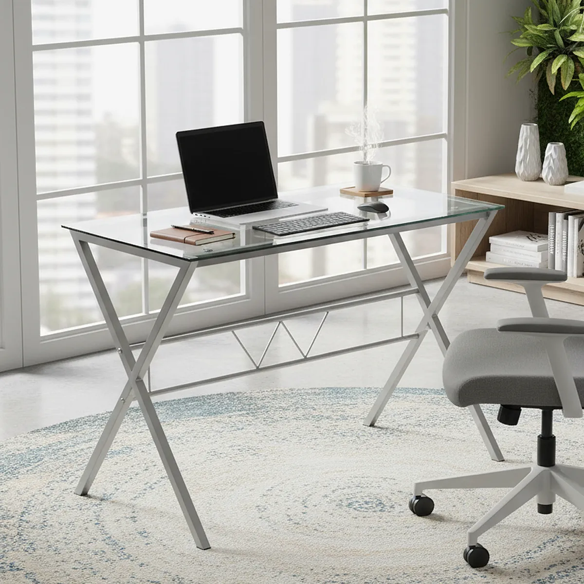 JUST HOME COLLECTION - Escritorio vidrio 110x60x74