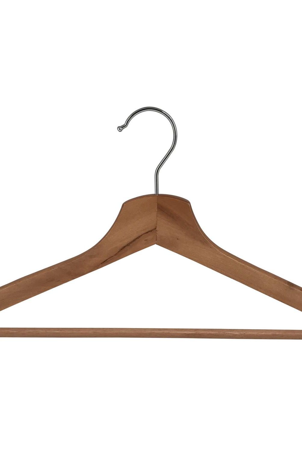 JUST HOME COLLECTION - Set de 8 Colgadores para Ropa Madera Natural