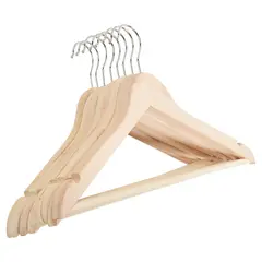 JUST HOME COLLECTION - Set de 8 Colgadores para Ropa Madera Natural