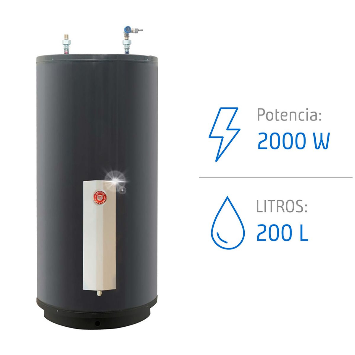 Termo Eléctrico 200 Litros 2 kW de Muro, marca URSUS TROTTER - Foto Principal