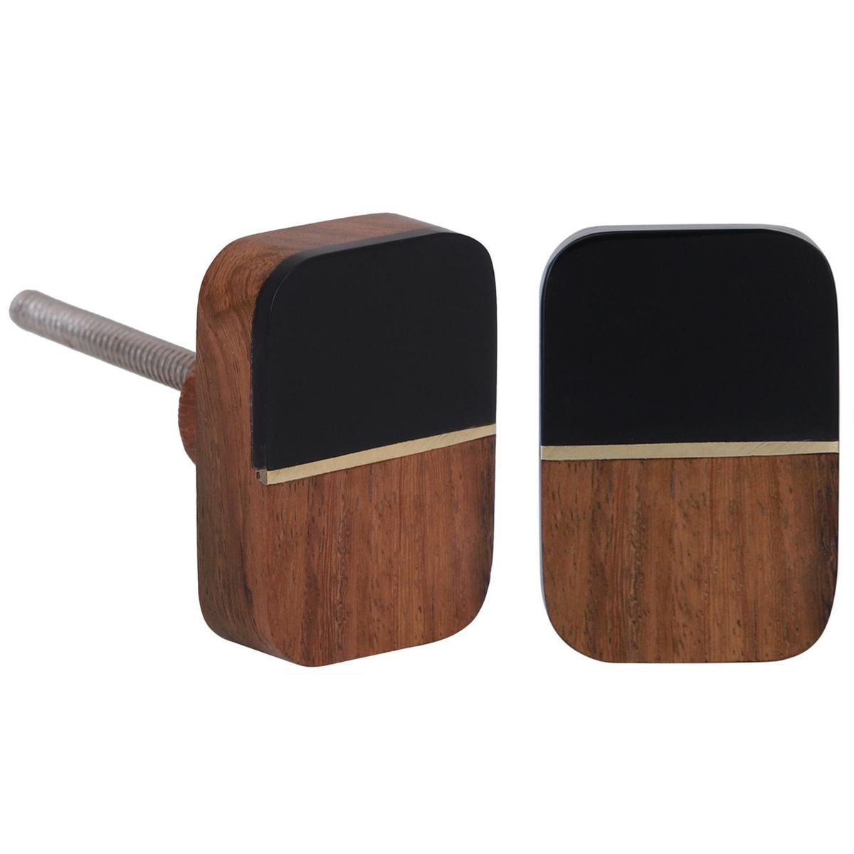 VIDHI - Pack 2 pomo madres x 42 mm negro