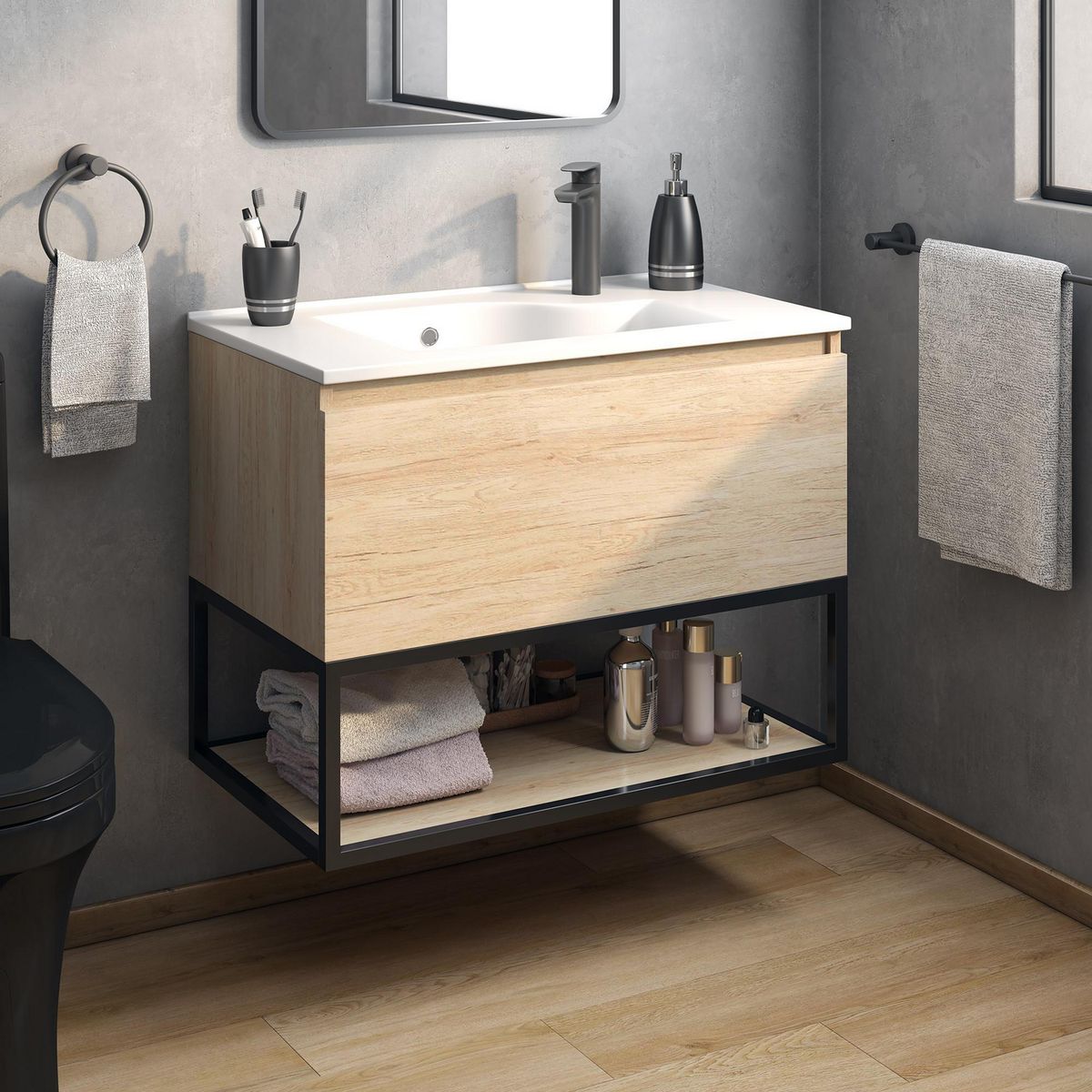 SENSI DACQUA - Mueble Baño Rover Hierro 80x46x62 cm
