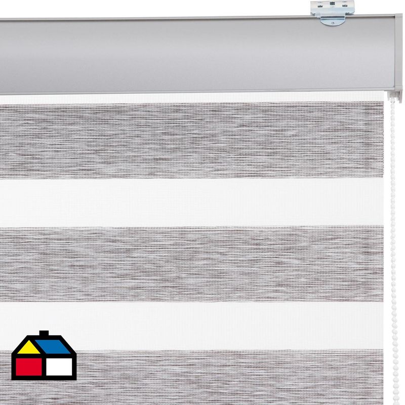 JUST HOME COLLECTION - Roller Duo Screen Gris/Plata Ancho 101 cma130 cm Alto 151 cma165 cm