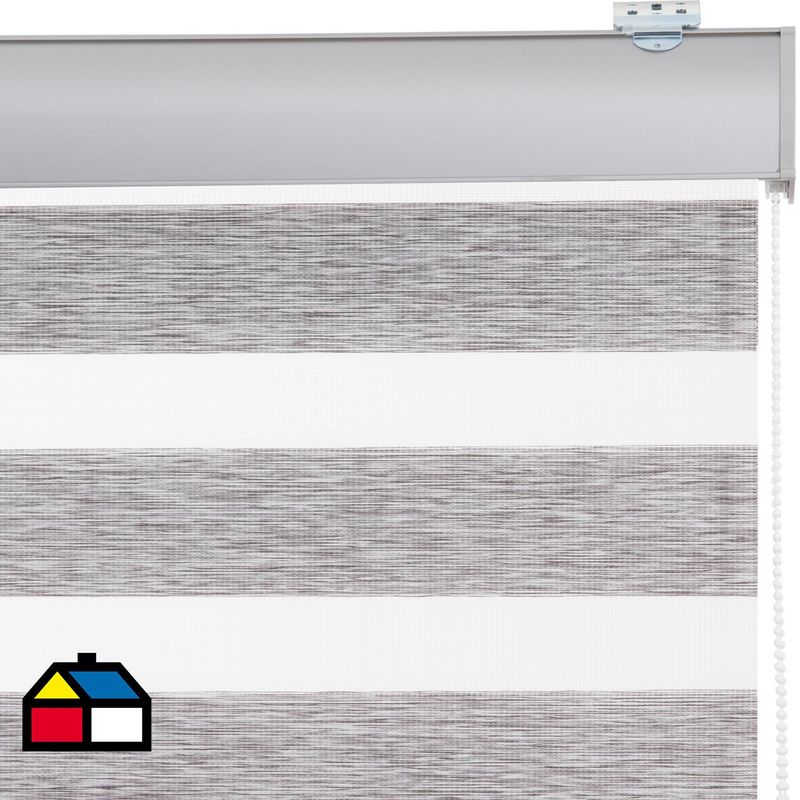 JUST HOME COLLECTION - Roller Duo Screen Gris/Plata Ancho 60 cm a 100 cm Alto 106 cm a 120 cm