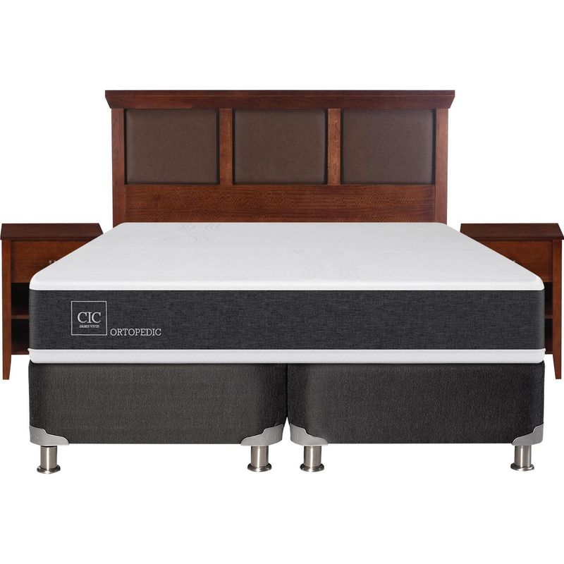 CIC - Box spring new ortopedic b5 black king + muebles