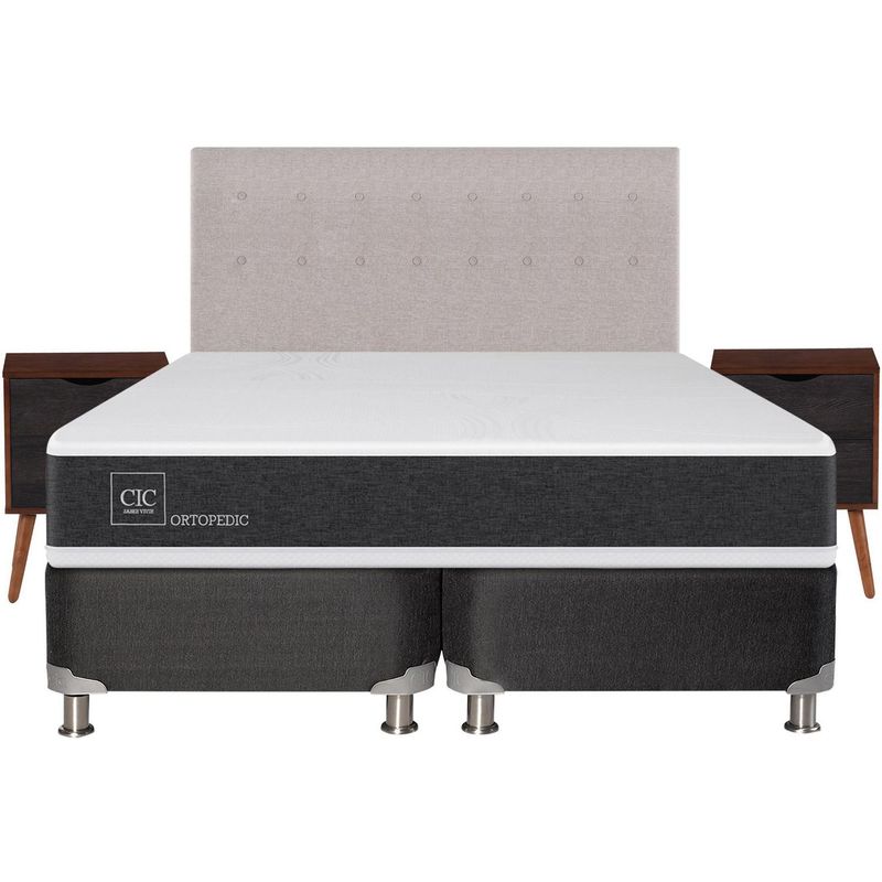 CIC - Box spring new ortopedic b5 black king + muebles