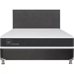 CIC - Box Spring New Ortopedic B5 Black 2 Plazas + Respaldo