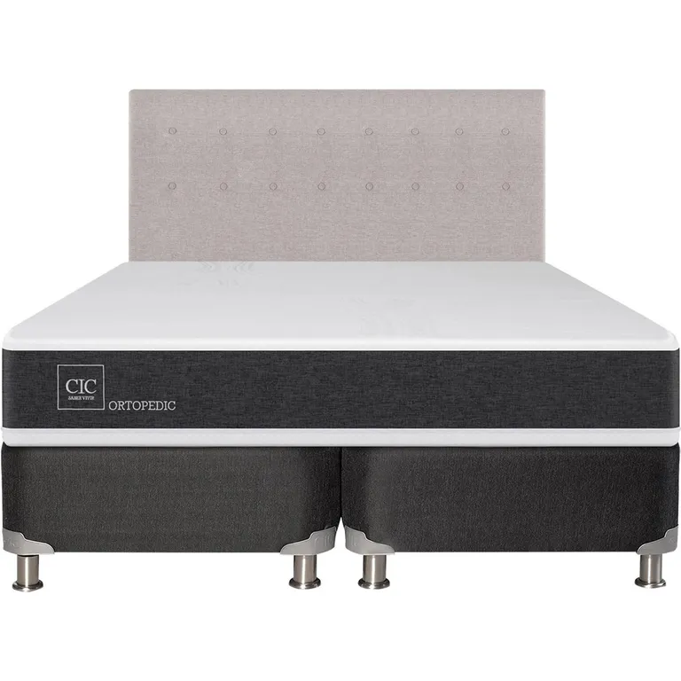 Box Spring New Ortopedic B5 Black King + Respaldo